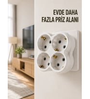4’lü Priz Çoğaltıcı Kablosuz Duvar Tipi Direkt Prize Takılan Priz Çoklayıcı