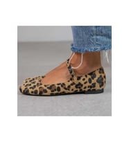 Leopar Süet Şık Günlük Ortopedik Tabanlı Kadın Babet (Leopar)