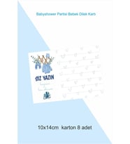 Babyshower Partisi Erkek Bebek 8 Adet Bebek Dilek Kartı 10x14 cm Karton