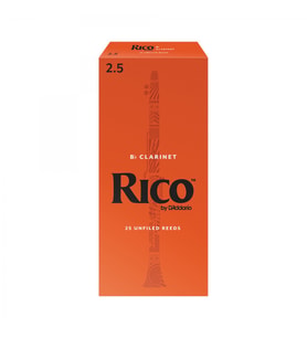 D'Addario RCA2525 Rico Bb Klarnet Kamışı No: 2.5 (Orta Seviye/Eğitim) - 25'li Paket  En Popüler Öğrenci Kamışı, Toplu Paket ve Ekonomik Çözüm