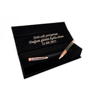 Lüks Kutuda Rose Gold Roller Kalem
