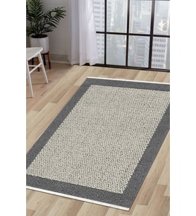 Dijidekor Halı Krem Cool KR4040 Yıkanabilir Saçaklı Kesme İnce Yolluk Kilim Salon Halısı Modelleri