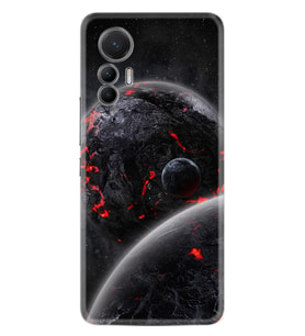Xiaomi 12 Lite Kılıf Resimli Desenli Silikon Platinium Series Kara Dünya 1902