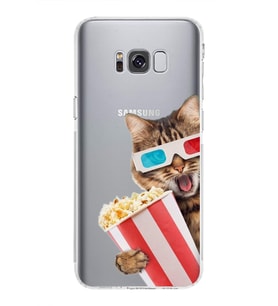 PrintiFy Samsung Galaxy S8 Plus ile Uyumlu Kedi 1 Kamera Korumalı Şeffaf Kılıf