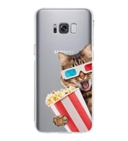 PrintiFy Samsung Galaxy S8 Plus ile Uyumlu Kedi 1 Kamera Korumalı Şeffaf Kılıf