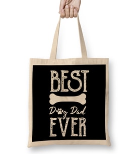 Best Dog Dad Ever Funny Dog Bez Çanta Uzun Saplı