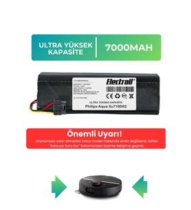 Philips Homerun 7000 Serisi Aqua Xu7100/02 Uyumlu Robot Süpürge Bataryası Yüksek Kapasite 7000mah