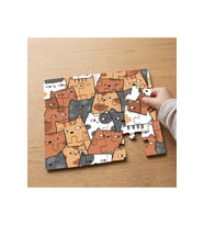 Sevimli Kedi Cizimleri Tasarımlı 24 Parça Ahşap Çocuk Puzzle MPK0343