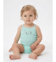 Bibaby Green Flowers Bebek Badi - Mint (Mint Yeşili)