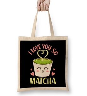 Cute & Funny I Love You So Matcha Adorable Pun Bez Çanta Uzun Saplı