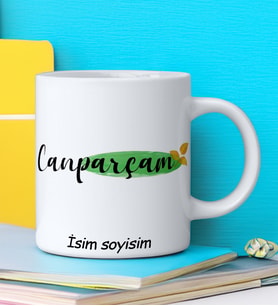 CANPARÇAM Tasarımlı İsim Soyisim Yazılı Kişiye Özel Kupa Bardak