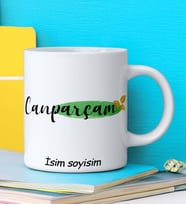 CANPARÇAM Tasarımlı İsim Soyisim Yazılı Kişiye Özel Kupa Bardak