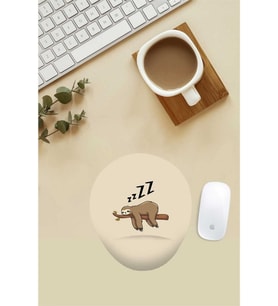 Tembel Hayvan Desenli Bilek Destekli Mouse Pad