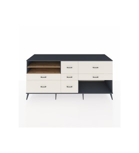 Kronos Konsol 2 Raflı 7 Çekmeceli  220x59x99 Antrasit-Çam/Aytaşı
