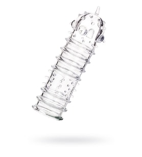 Tırtıklı Noktalı Şeffaf 15.3cm Penis Kılıfı