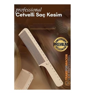 Mey İthalat® Cetvelli Saç Kesim Tarağı - Berber Kuaför Saç Kesim Tarağı Profesyonel 721785