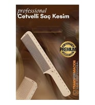 Mey İthalat® Cetvelli Saç Kesim Tarağı - Berber Kuaför Saç Kesim Tarağı Profesyonel 721785
