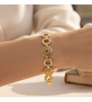 STİL İNCİSİ/XUPING JEWELRY LEOTİ DAİRE ZİRKON TAŞLI BİLEKLİK (Altın)