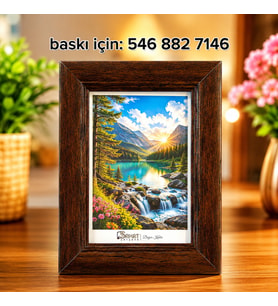 Ahşap Görünümlü Klasik Tasarımlı Masaüstü Fotoğraf Çerçevesi