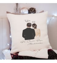 Gelin & Damat ( Bir Ömür Boyu Mutluluklar ) Tasarımlı Yastık Kişiye Özel