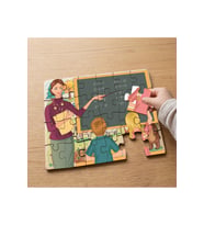 Matematik Öğretmeni Tasarımlı 24 Parça Ahşap Çocuk Puzzle MPK0945