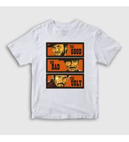 Presmono Unisex Çocuk Beyaz Trio Film The Good The Bad And The Ugly T-Shirt 252558tt