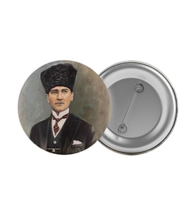 Mustafa Kemal Atatürk Çanta Rozeti 20 Adet En Büyük Boy 5.8cm İğneli Broş