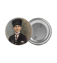 Mustafa Kemal Atatürk Çanta Rozeti 20 Adet En Büyük Boy 5.8cm İğneli Broş