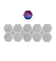 Epoksi Silikon Kalıp Altıgen Tırtıklı Kenar Bardak Altı Ve Magnet Kalıbı 6.8 CM 10 Lu