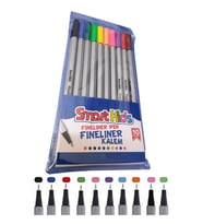 10 Renk Fineliner Kalem 0.4mm İnce Keçe Uçlu Kalem 1 Paket Smart Kids Fineliner Keçe Uçlu Kalem Seti (Karışık)