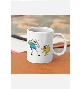 Adventure Time Finn Jake Kupa Bardak (Beyaz)