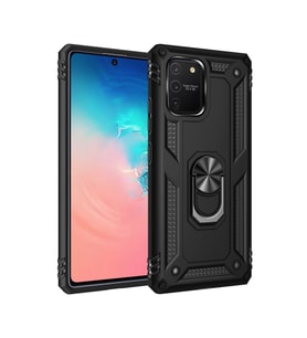 Samsung Galaxy A91 / S10 Lite Kılıf Sofya Yüzüklü Silikon Kapak - Siyah