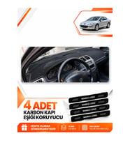 PEUGEOT 407 (2004-2010) Uyumlu Ön Torpido Koruma Kılıfı Halısı - Siyah