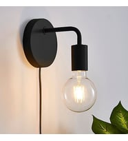 Rsylight Metal Rustik Kablolu Anahtarlı Duvar Siyah Dekoratif Aplik