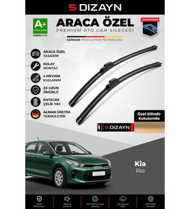 S-Dizayn Kia Rio Ön Cam Silecek Seti 2017 Üzeri Premium Araca Özel 65-40 Cm A+ Kalite
