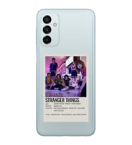 Samsung Galaxy M13 Uyumlu Stranger Things Minimalist Poster Desenli Şeffaf Telefon Kılıfı