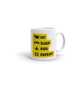 Eat Sleep Ride Baskılı Kupa/bardak