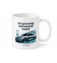 Elektrikli Araçlar Batarya Teknolojisi Sürüş Güvenliği Otomotiv Temalı Kupa Bardak Hediye