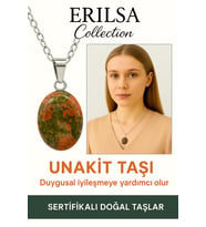 Sertifikalı Oval Unakit Taşı Kolye – Duygusal Şifa, Dengeli Enerji ve Doğal Zarafet (Çok Renkli)