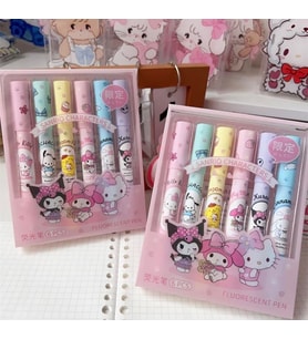 Kawai Sanrio  Karakterler Fosforlu Kalem 6 lı