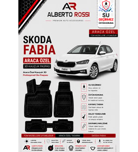 SKODA FABIA 1999 - 2007 Araca Özel Kauçuk 3D Profesyonel Oto Paspası