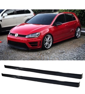 Vw Golf 7 R Yan Marşpiyel Seti Plastik 2 Adet Mat Siyah 2012-2019 karlık+ek+bodykit