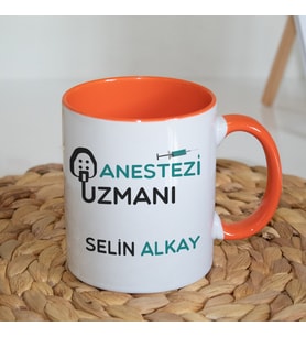 Kişiye Özel İsim Baskılı Anestezi Uzmanı Kupa Bardak Çift Taraflı Kupa Baskı