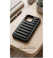 iPhone 15 Pro Max Uyumlu Puffer Buff Tipi Darbe Emici Siyah Kılıf