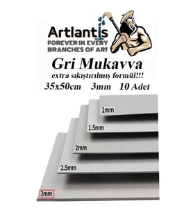 Mukavva Gri 3 mm 35x50 cm 10 Adet Sert Karton Ekstra Sıkıştırılmış 35*50 Mukavva Gri Renkli 10 Adet