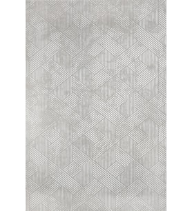 Gri Halı Modern Çizgili Geometrik Desenli Kaymaz Taban Salon Halısı Dijital Baskılı