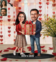BK Gift Kişiye Özel Sevgili Karikatürlü Ahşap Biblo -17, Fotoğraftan Karikatür, Sevgililer Günü Hediyesi, Ev Hediyesi