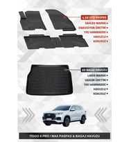 Sahler Chery Tiggo 8 Pro / Max 2022-2025 Uyumlu 4.5D Premium Havuzlu Paspas ve Liner Marka 3D Bagaj Havuzu