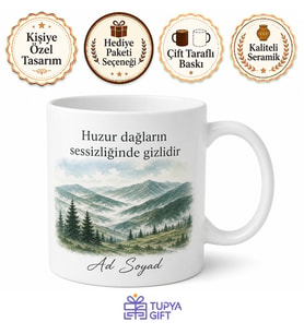 Gümüşhane Sessiz Yayla Tasarımlı Kupa Bardak Hediye Porselen Mug