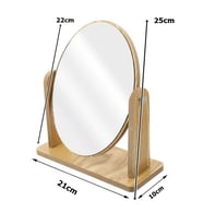 22cm 1. Kalite Ahşaptan Oval Makyaj Aynası Masaüstü Ayna El Aynası